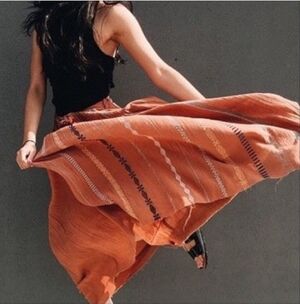 Free People FP One Kantha Embroidered Maxi Skirt